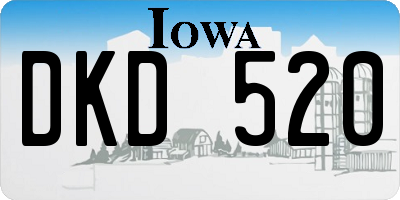 IA license plate DKD520