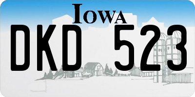 IA license plate DKD523