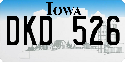 IA license plate DKD526