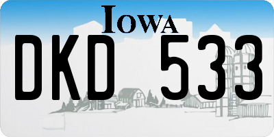 IA license plate DKD533