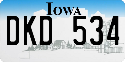 IA license plate DKD534