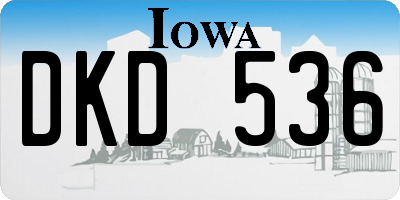 IA license plate DKD536