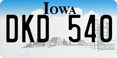 IA license plate DKD540