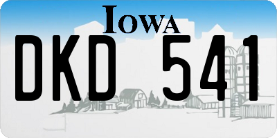 IA license plate DKD541