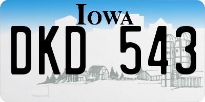 IA license plate DKD543