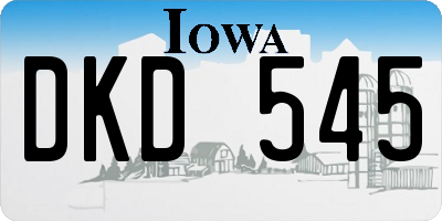 IA license plate DKD545
