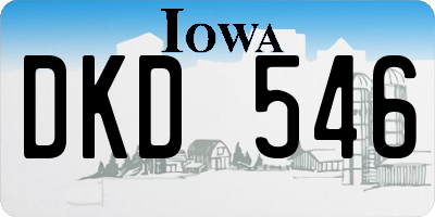 IA license plate DKD546