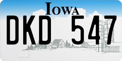 IA license plate DKD547