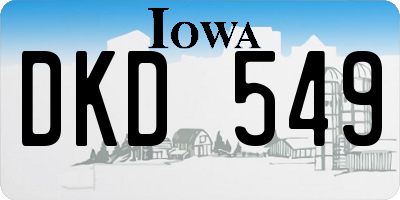 IA license plate DKD549