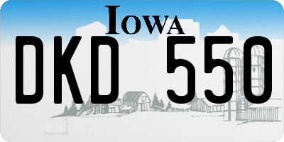 IA license plate DKD550