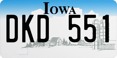 IA license plate DKD551