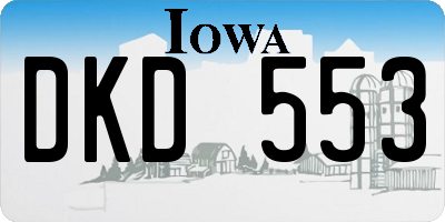 IA license plate DKD553
