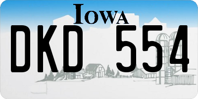 IA license plate DKD554