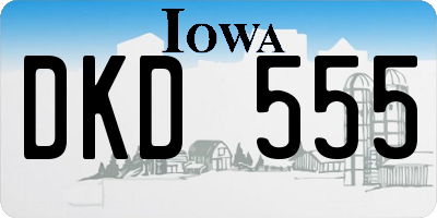 IA license plate DKD555
