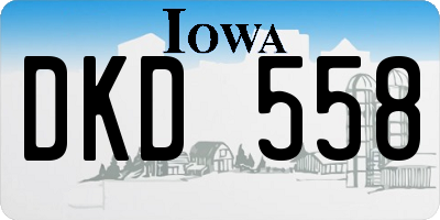 IA license plate DKD558
