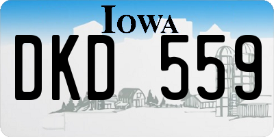 IA license plate DKD559