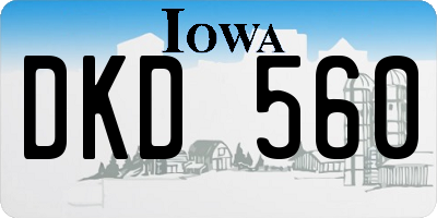 IA license plate DKD560