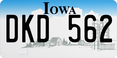 IA license plate DKD562