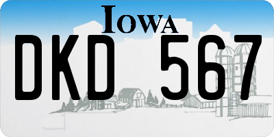 IA license plate DKD567