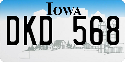 IA license plate DKD568