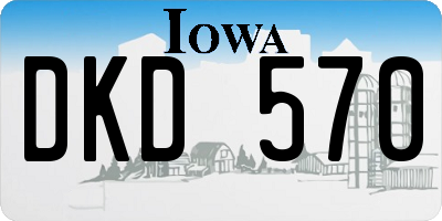 IA license plate DKD570