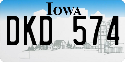 IA license plate DKD574