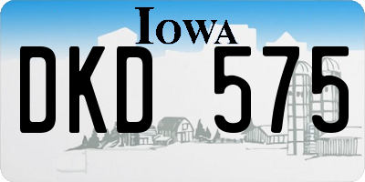 IA license plate DKD575