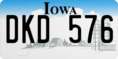 IA license plate DKD576