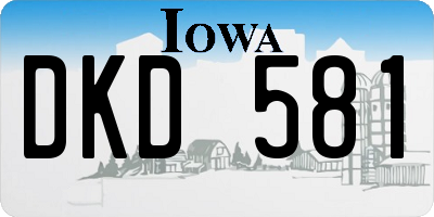 IA license plate DKD581
