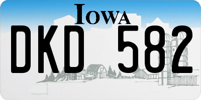 IA license plate DKD582
