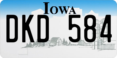 IA license plate DKD584