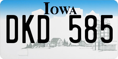 IA license plate DKD585