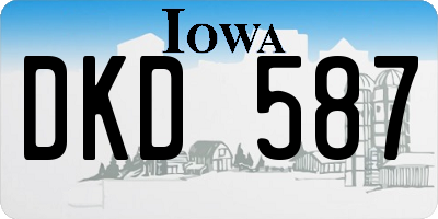 IA license plate DKD587
