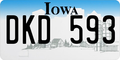 IA license plate DKD593