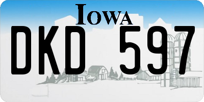 IA license plate DKD597