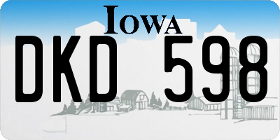 IA license plate DKD598