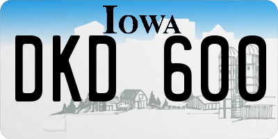 IA license plate DKD600