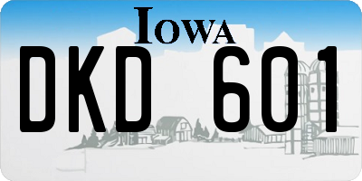 IA license plate DKD601