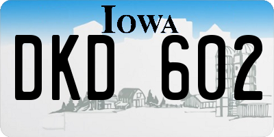 IA license plate DKD602