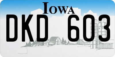 IA license plate DKD603
