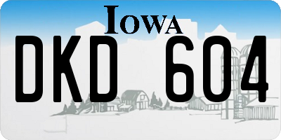 IA license plate DKD604