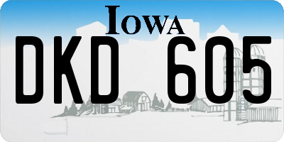 IA license plate DKD605
