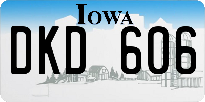 IA license plate DKD606