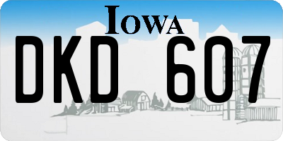 IA license plate DKD607
