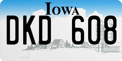 IA license plate DKD608