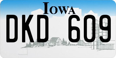 IA license plate DKD609