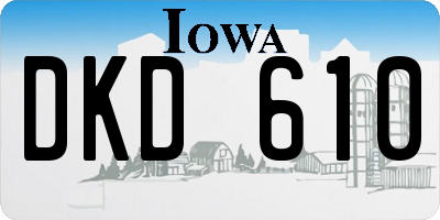 IA license plate DKD610