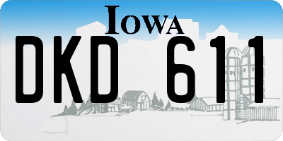 IA license plate DKD611