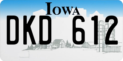 IA license plate DKD612