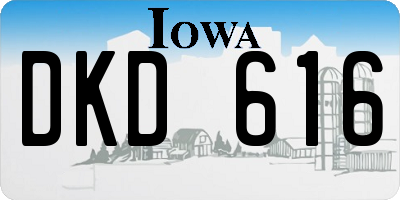 IA license plate DKD616